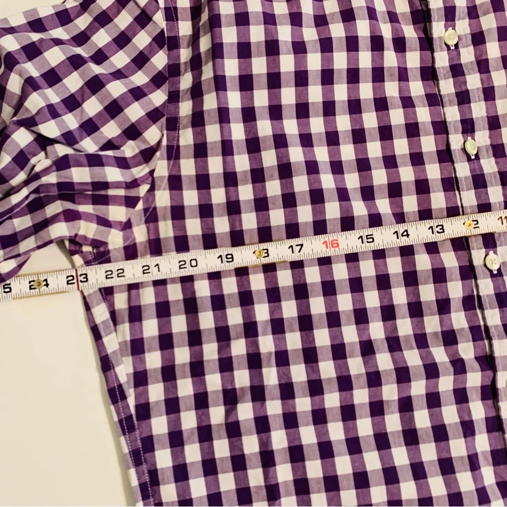 J. Crew Men’s Purple Checked Button Down Shirt Long Sleeves Size Large
